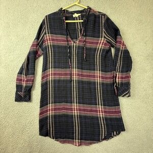 Cloth & Stone Plaid Dress Womens Medium Long‎ Sleeve Casual Tunic